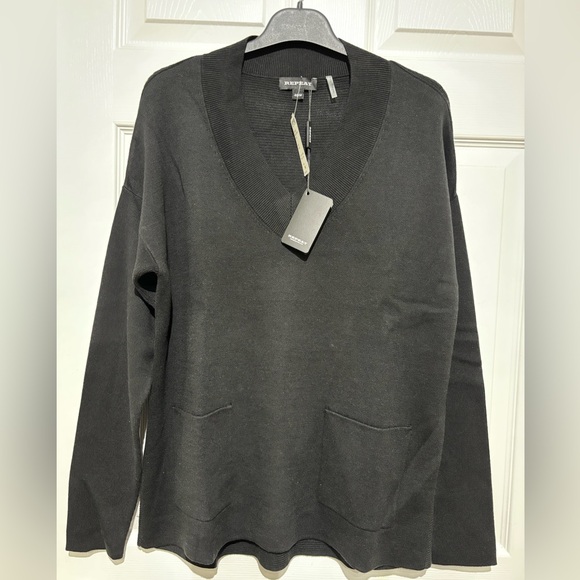 NWT REPEAT  V- Neck  Black Sweater  Size M - Picture 4 of 14